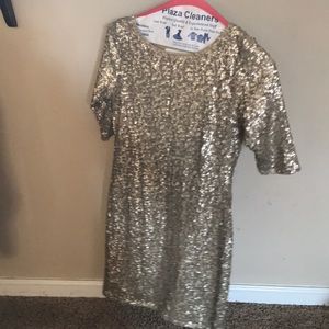 Abercrombie and Fitch sequence small beige dress